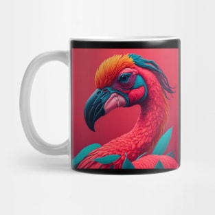 Cool Colorful Flamingo Portrait Graphic Mug